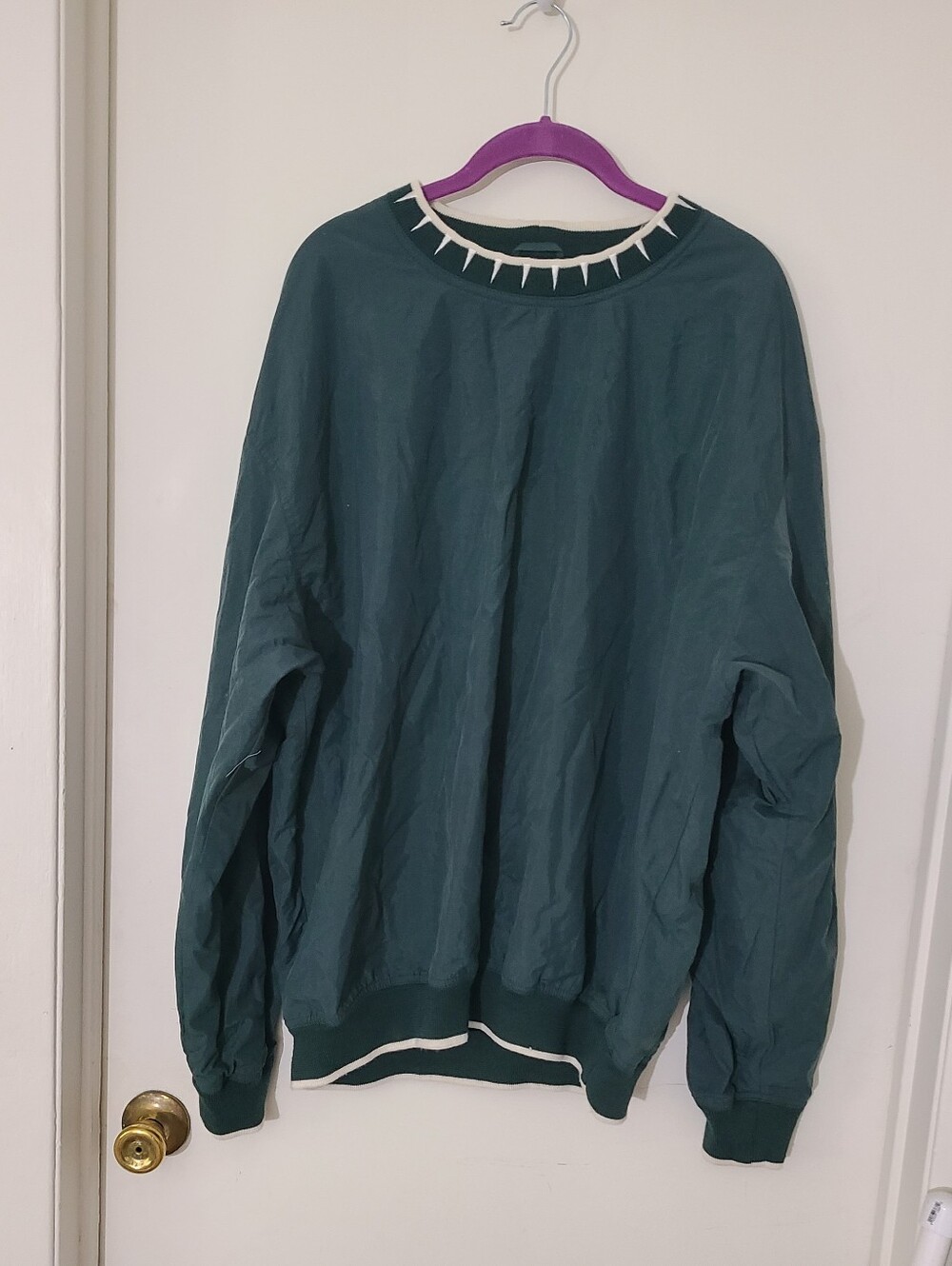 Vintage Greg Norman Black Pullover Windbreaker Golf Jacket Large Shark Tooth
